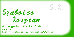 szabolcs kosztan business card